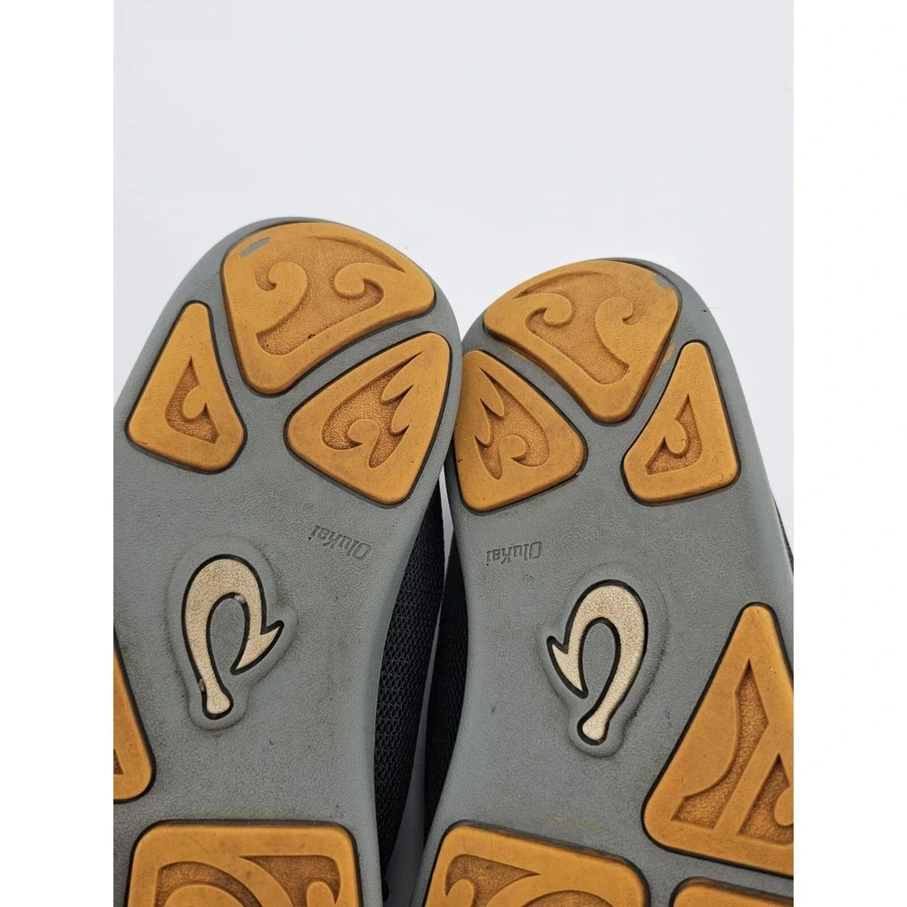 OluKai Men's Nohea Mesh Slip‎ On Boat Shoes Gray Orange 10188-4242 Size 8.5 US